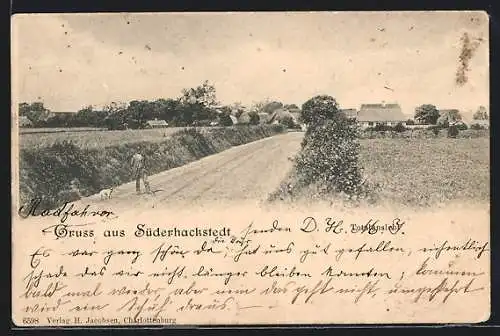 AK Süderhackstedt, Totalansicht von der Landstrasse aus