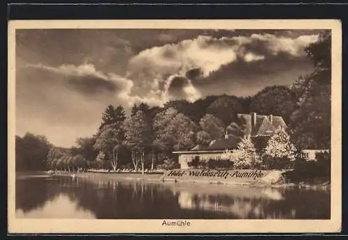 AK Aumühle / Sachsenwald, Hotel Waldesruh O. Buschbeck, vom Wasser gesehen