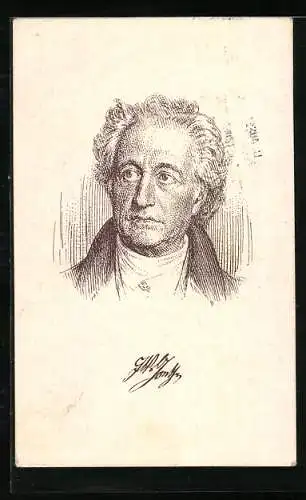 AK Karikatur von Goethe