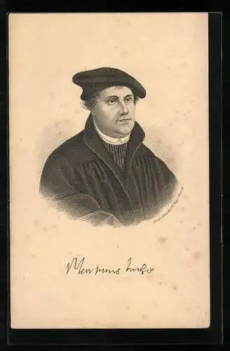 Künstler-AK Martin Luther im Portrait