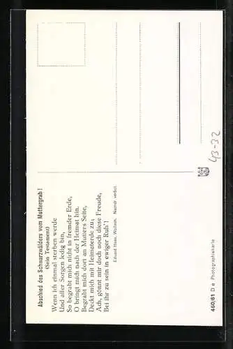 AK Abschied des Schwarzwäldlers vom Muttergrab