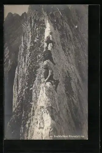 AK Bergsteiger bei der Gratkletterei an den Altenalptürmen