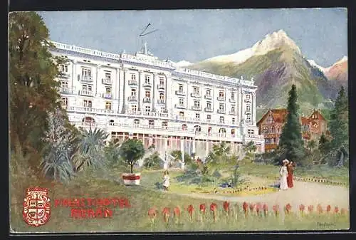 Künstler-AK Meran, Palast-Hotel