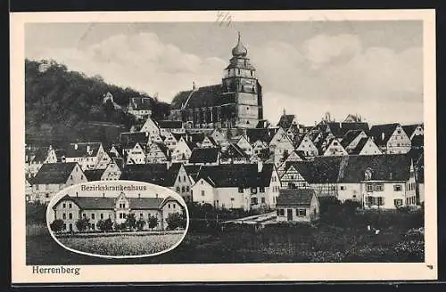 AK Herrenberg, Ortsansicht mit Bezirkskrankenhaus
