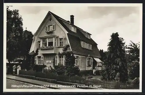 AK Königsfeld / Schwarzwald, Hotel-Pension H. Sapel