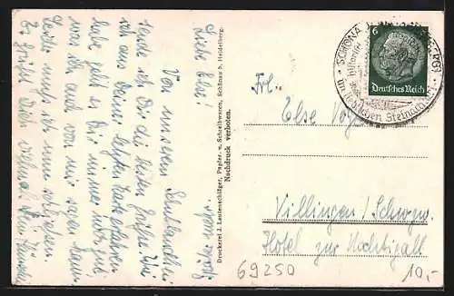 AK Schönau b. Heidelberg, Landheim der Lessingschule Mannheim an der Münchelstrasse
