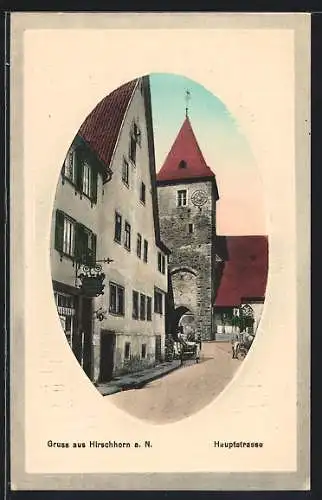 AK Hirschhorn a. N., Hauptstrasse mit Gasthaus