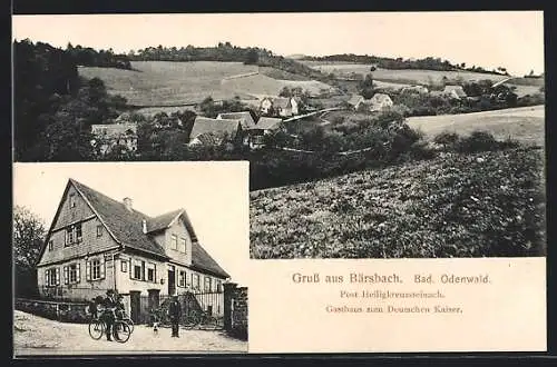 AK Heiligkreuzsteinach-Bärsbach /Bad. Odenwald, Gasthaus zum Deutschen Kaiser, Panorama