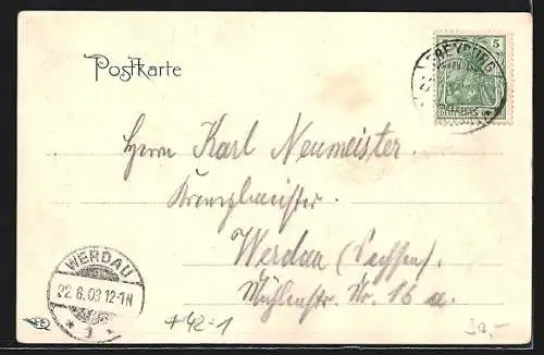 AK Freyburg a. d. U., 300 jähr. Jubelfeier der Schützengesellschaft zu Freyburg 1603-1903