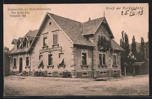 AK Rothenberg / Wiesloch, Restauration zur Stadt Rothenberg, Inh. Ignaz Epp