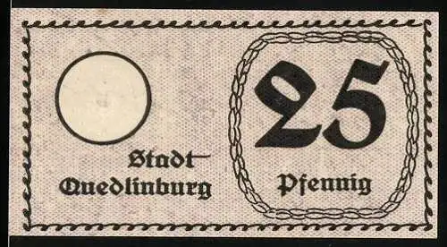 Notgeld Quedlinburg 1920, 25 Pfennig, Wappen