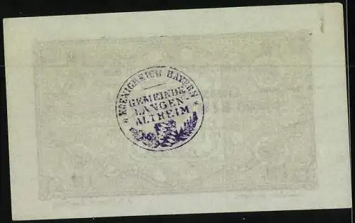 Notgeld Langenaltheim 1917, Eine Mark