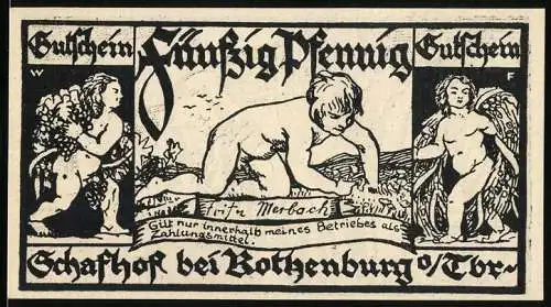 Notgeld Rothenburg o. d. T., 50 Pfennig, Bittgang zur Schäferskirche, Schafhof