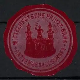 Präge-Reklamemarke Mitteldeutsche Privat-Bank Aktiengesellschaft