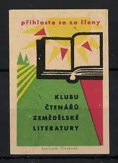 Reklamemarke Prihlaste so za cleny, Klubu Ctenaru Zemedelske Literatury