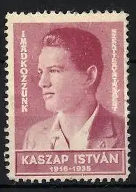 Reklamemarke Ungarischer Jesuiten-Novice Kaszap Istvan, 1916-1935