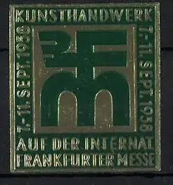Präge-Reklamemarke Frankfurt a. M., Internationale Messe f. d. Kunsthandwerk 1956, Messelogo