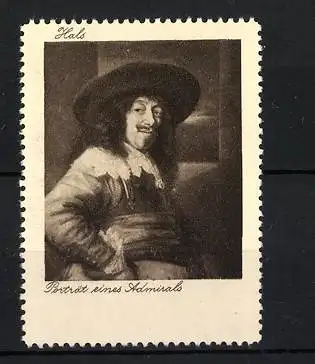 Reklamemarke Hals, Portrait Porträt eines Admirals