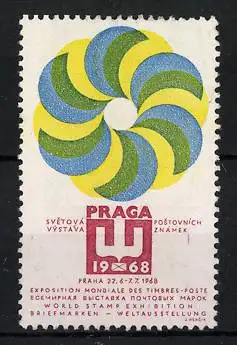 Reklamemarke Prag / Praha, Exposition Mondiale des Timbres-Postes 1968, Messelogo
