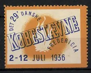 Reklamemarke Fredericia, 29. Danske Kobestaevne 1936, Lagerfeuer