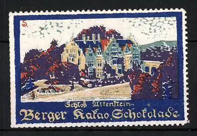 Künstler-Reklamemarke Sigmund von Suchodolski, Berger Kakao & Schokolage, Schloss Altenstein