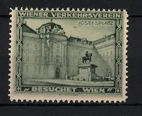 Reklamemarke Wien, Josefplatz, Wiener Verkehrsverein, Besuchet Wien