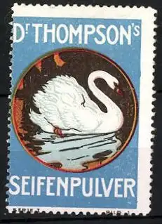 Reklamemarke Dr. Thompson's Seifenpulver, Schwan