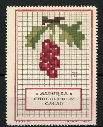 Reklamemarke Alpursa Chocolade & Cacao, Stickerei