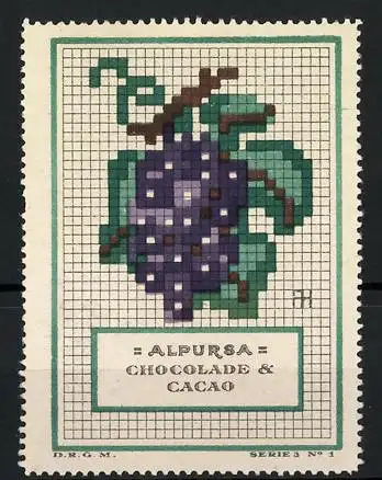 Reklamemarke Alpursa Chocolade & Cacao, Stickerei