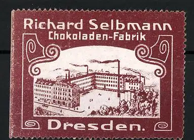 Reklamemarke Dresden, Chocoladenfabrik Richard Selbmann, Fabrikansicht