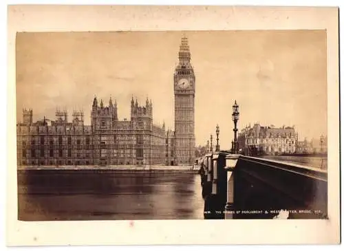 Fotografie G.W.W., Ansicht London, Westminster Bridge, Houses of Parliament, Big Ben