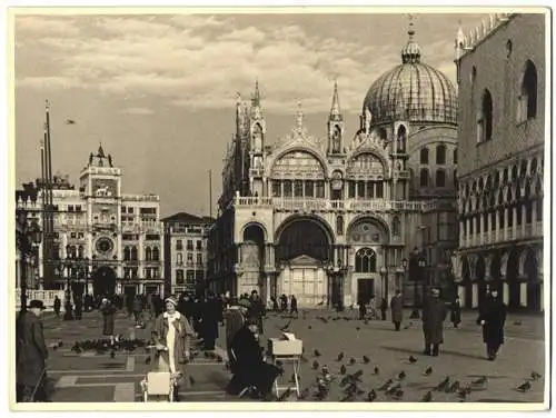 Fotografie A. Tegtmeier, Bremen, Ansicht Venedig - Venezia, Markusplatz mit Markusdom