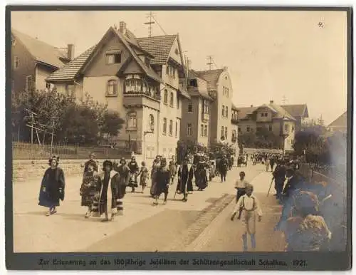 8 Fotografien unbekannter Fotograf, Ansicht Schalkau, Festumzug der Schützengesellschaft zum 180 jährigen Jubiläum 1921