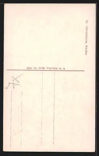 AK St. Chrischona, Kirche mit Zugangstreppe