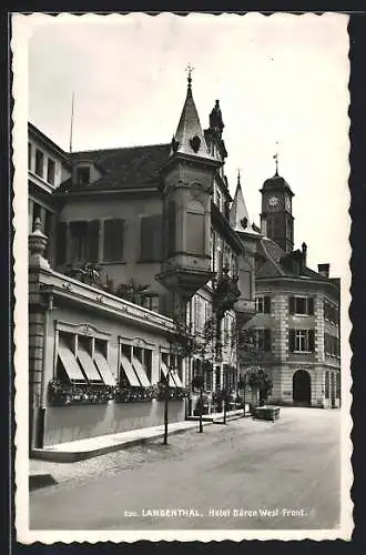 AK Langenthal, Hotel Bären West-Front und Bank