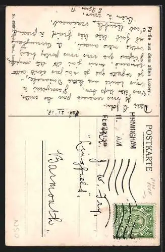 AK Luzern, Strassenpartie mit Cigarren Handlung