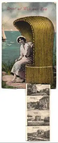 Leporello-AK Wijk an Zee, Dorp - Zeezijde, In de Duinen, Duinen met Villa`s, Rijkert Aertzweg