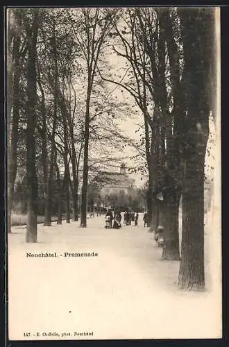 AK Neuchâtel, Blick in die Promenade