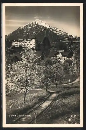 AK Spiez, Ortspartie mit Niesen