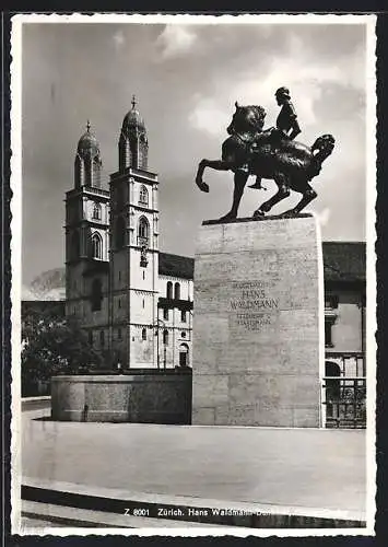 AK Zürich, Hans Waldmann-Denkmal, Grossmünster