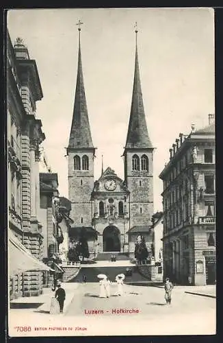 AK Luzern, Ansicht der Hofkirche