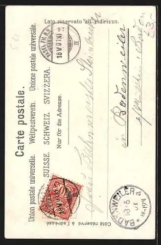 AK Basel, Strassenpartie am Spalenthor