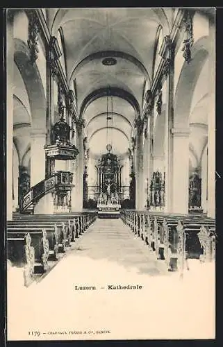 AK Luzern, Innenansicht der Kathedrale