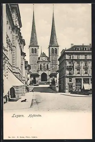 AK Luzern, Blick auf die Hofkirche