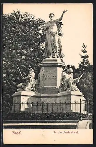 AK Basel, Am St. Jacobsdenkmal