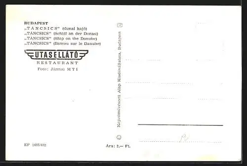 AK Schiff an der Donau Táncsics