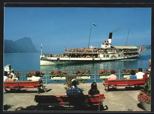 AK Salon-Dampfschiff Schiller auf dem Vierwaldstättersee