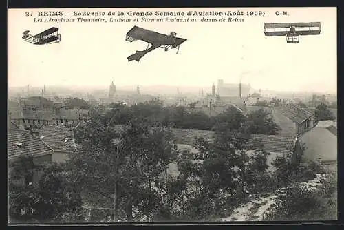 AK Reims, Les Aéroplanes Tissandier, Latham et Farman