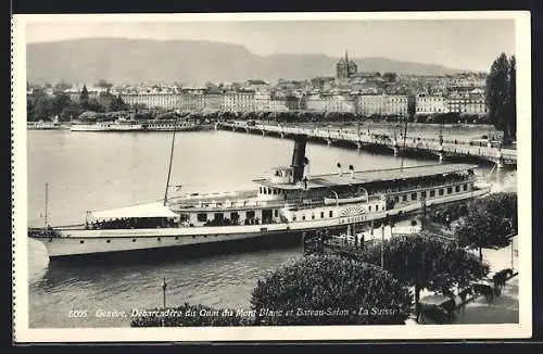 AK Genève, Binnenschiff La Suisse mit Blick zum Mont Blanc