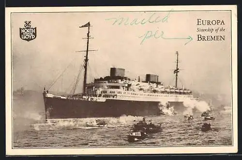 AK North German Lloyd, Europa, Passagierschiff